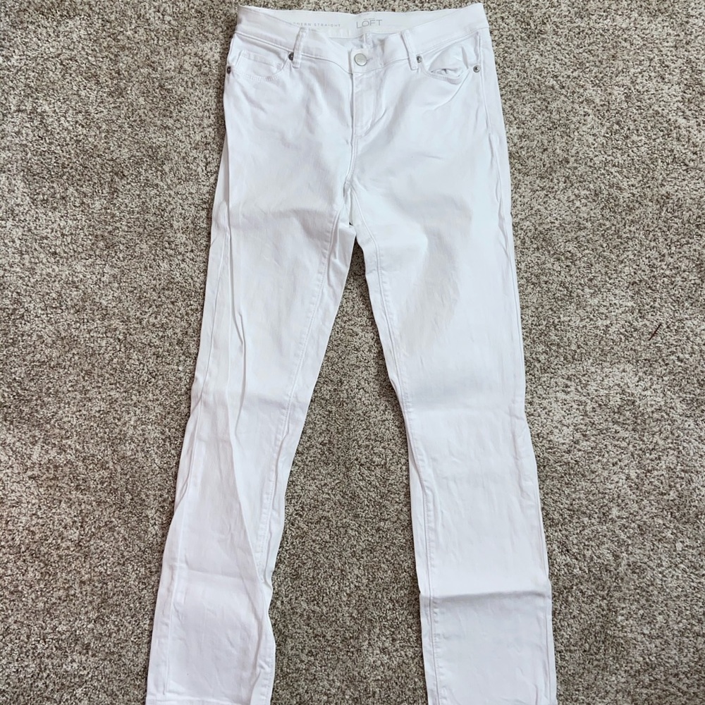 women’s white jeans LOFT